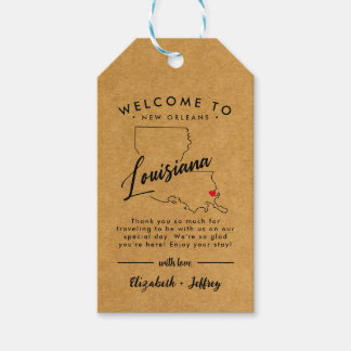 Étiquettes-cadeau Nouvelle-Orléans Louisiane Mariage minimaliste Bie