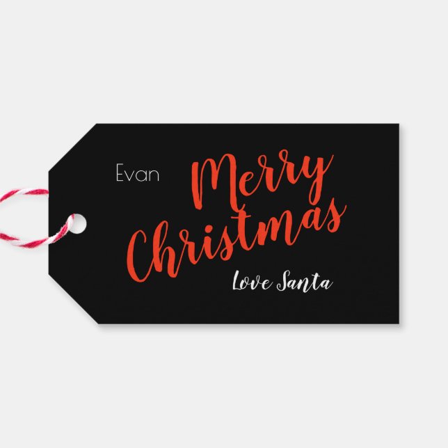 Étiquettes-cadeau N'Ouvre Pas Jusqu'À Noël, Neige Froide, Étoile Rou (Dos Horizontal)