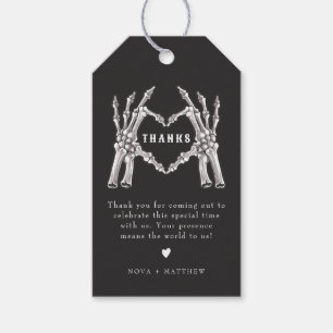 Étiquettes-cadeau NOVA Halloween Skeleton Heart Mains Merci Cadeau