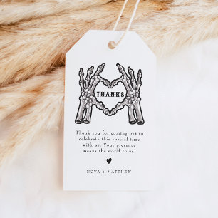 Étiquettes-cadeau NOVA Halloween Squelette Cœur Mains Merci