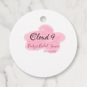 Étiquettes Cadeau Nuage neuf rose pastel enterrement de vie de jeune