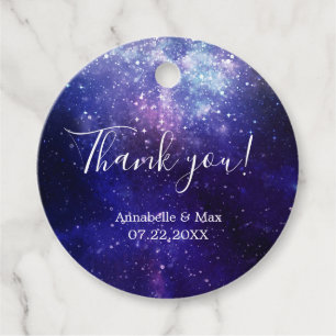 Étiquettes Cadeau Nuit sous les étoiles Galaxy Merci