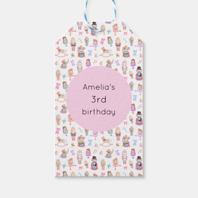Étiquettes-cadeau Nutcracker Anniversaire (Devant)
