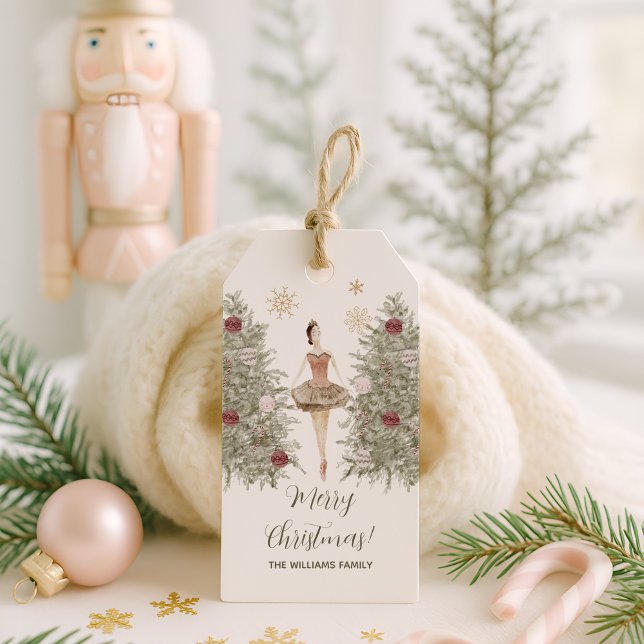 Étiquettes-cadeau Nutcracker Ballerina Noël (Créateur téléchargé)