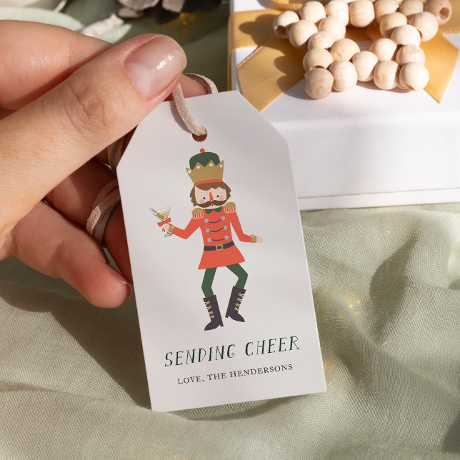 Étiquettes-cadeau Nutcracker Cocktail "Sending Cheer" Christmas (Créateur téléchargé)