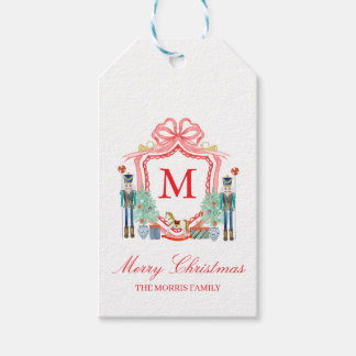 Étiquettes-cadeau Nutcracker Crest Monogram Custom Holiday Gift Tag