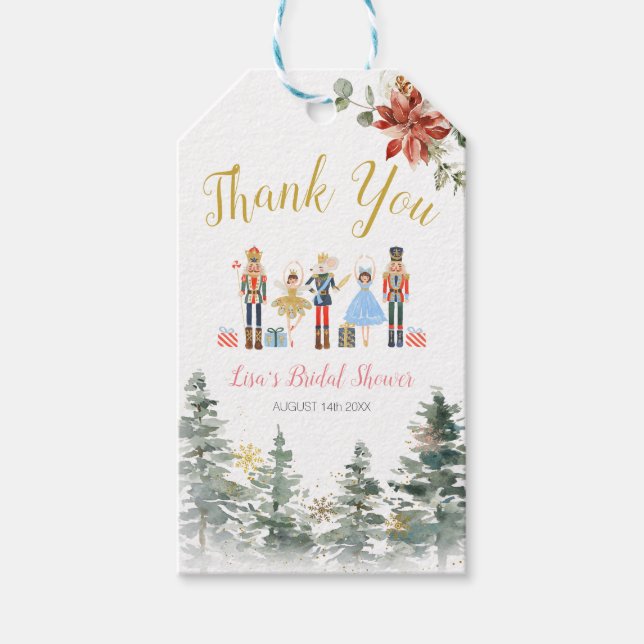 Étiquettes-cadeau Nutcracker Fête des mariées de Noël Thé Favoriser (Devant)