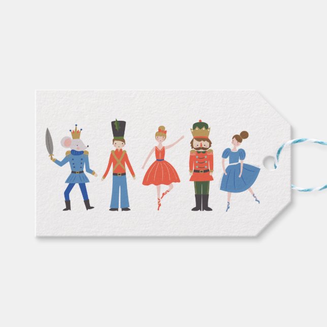 Étiquettes-cadeau Nutcracker mignon Noël personnalisé (Devant (Horizontal))