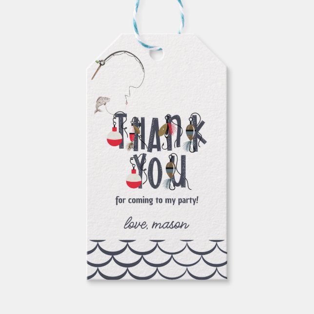 Étiquettes-cadeau O-Fish-ally One Pêche fête d'anniversaire (Devant)