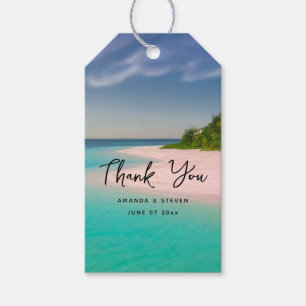Étiquettes-cadeau Océan aigue-marine Plage tropicale Mariage scéniqu