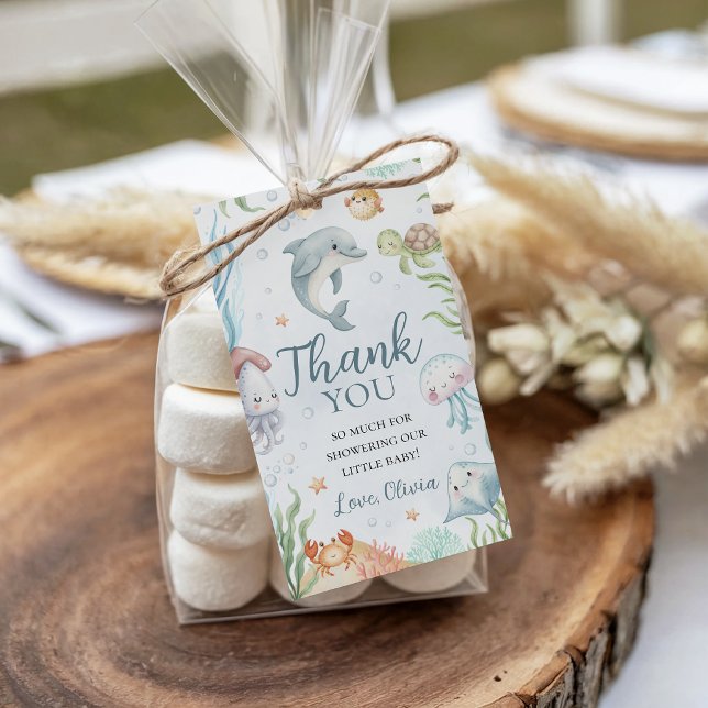 Étiquettes-cadeau Ocean Sea Creatures Favor Tags (Créateur téléchargé)