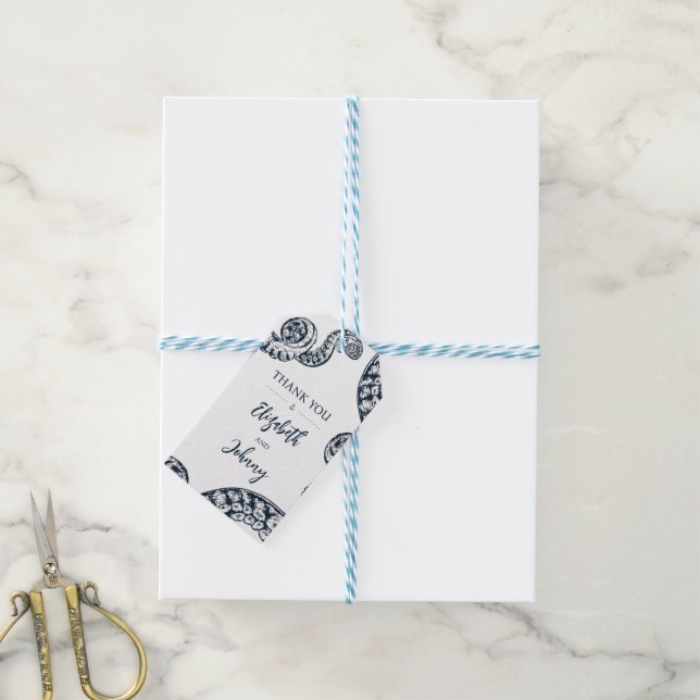 Étiquettes-cadeau Octopus Nautique de la Marine Favoriser (Avec de laficelle)