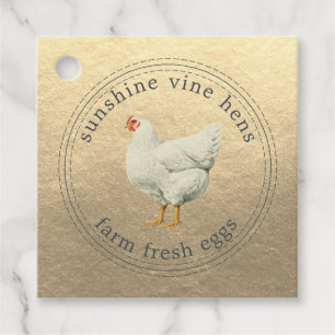 Étiquettes Cadeau Oeufs frais de ferme Vintage Hen Oeufs modernes Ca