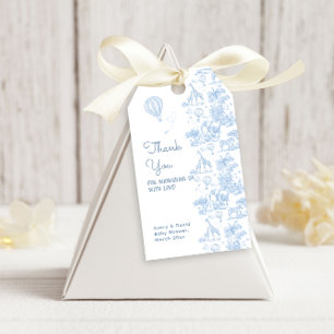Étiquettes-cadeau Oh Boy Blue Toile Safari Baby shower animal