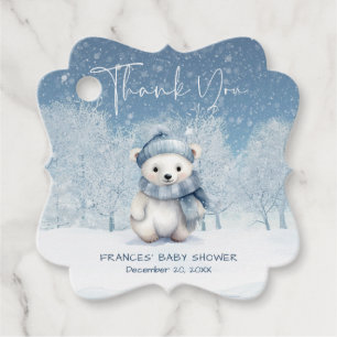 Étiquettes Cadeau Oh Boy Winter Baby shower des bois