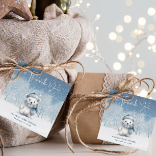 Étiquettes Cadeau Oh Boy Winter Baby shower des bois