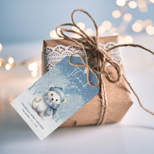 Étiquettes-cadeau Oh Boy Winter   Baby Shower en forêt