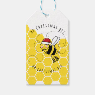 Étiquettes-cadeau oh christmas abeille arbre mignon drôle carte de