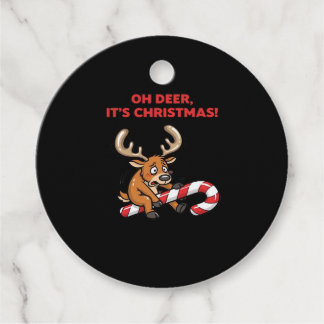 Étiquettes Cadeau Oh Deer Its Christmas Stressed Reindeer With Sweet