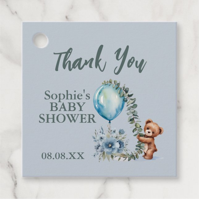 Étiquettes Cadeau "Oh mon garçon ! Nous pouvons attendre le Baby sho (Devant)