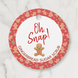 Étiquettes Cadeau Oh Snap Gingerbread Man Sugar Scrub Hang Tags
