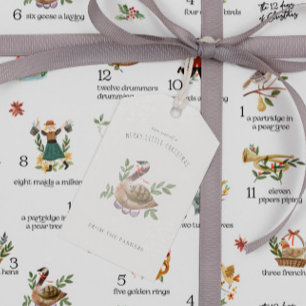 Étiquettes-cadeau Oies 12 Jours de Noël