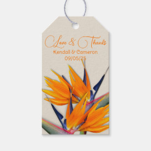 Étiquettes-cadeau Oiseau hawaïen du paradis Fleurs Merci