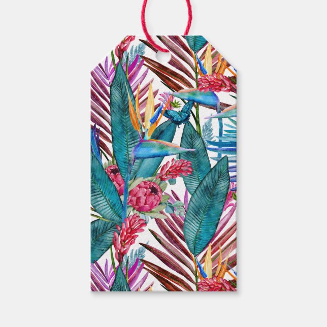 Étiquettes-cadeau Oiseau Tropical Du Paradis (Devant)