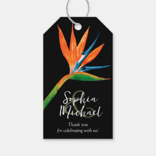 Étiquettes-cadeau Oiseau tropical du paradis Merci Mariage
