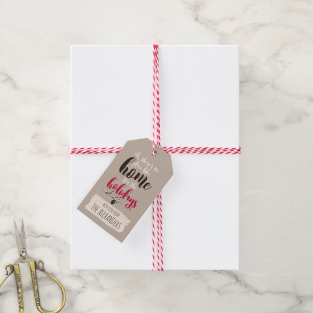 Étiquettes-cadeau Oiseaux De Noël 'Accueil Pour Les Vacances' Person (Avec de la ficelle)