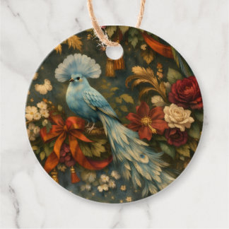 Étiquettes Cadeau Oiseaux exotiques Fantaisie Antique Botanique