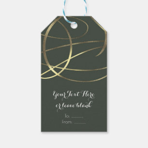 Étiquettes-cadeau Olive Army Green & Gold Faux Foil Foil Custom Favo