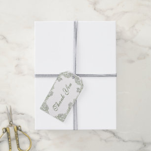 Étiquettes-cadeau Olive Green Mariage Botanique Vintage