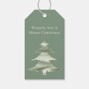 Étiquettes-cadeau Olive Pistachio Menthe Green Christmas Tree
