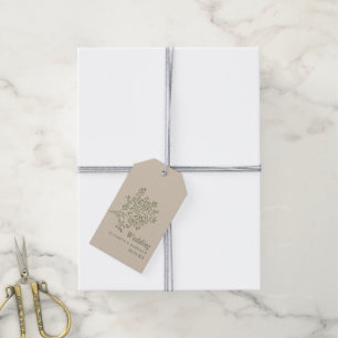 Étiquettes-cadeau Olive Tree Branch, Rustic & Minimalistic Wedding