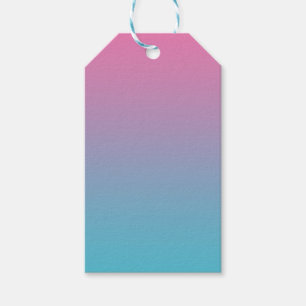 Étiquettes-cadeau Ombre rose et turquoise