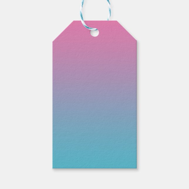 Étiquettes-cadeau Ombre rose et turquoise (Devant)
