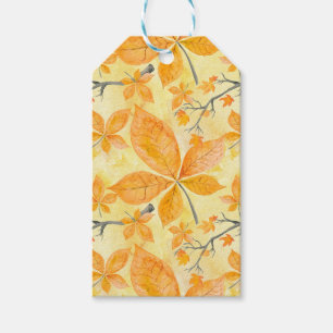 ÉTIQUETTES-CADEAU OMBRES D'ORANGE TOMBER AUTOMNE FEUILLES