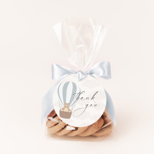 Étiquettes Cadeau On Peut Attendre | Baby Boy Blue Balloon Douche (Créateur téléchargé)