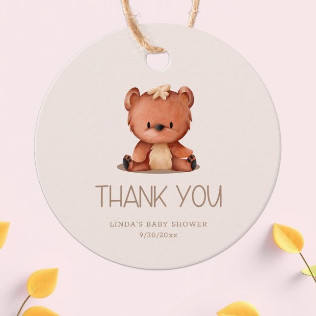 Étiquettes Cadeau On peut attendre le Merci de Baby shower (Créateur téléchargé)