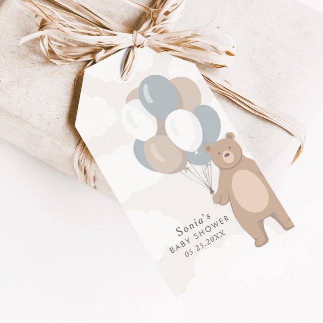 Étiquettes-cadeau On Peut Attendre | Neutral Blue Boy's Favor (Créateur téléchargé)