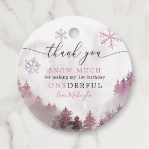 Étiquettes Cadeau ONE derful 1st Birthday Winter Wonderland