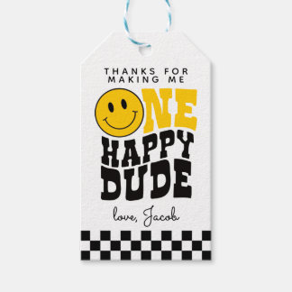 Étiquettes-cadeau One Happy Dude 1st Birthday Party Thank You Tag