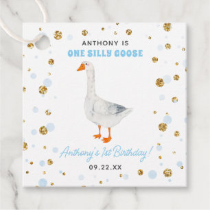 Étiquettes Cadeau One Silly Goose Boys 1ère fête d'anniversaire