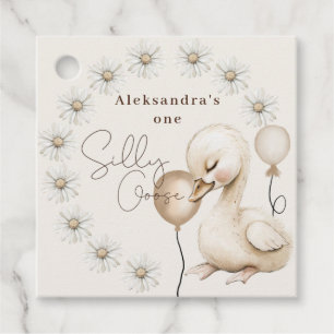 Étiquettes Cadeau One Silly Goose Neutral Boho Baby 1er anniversaire