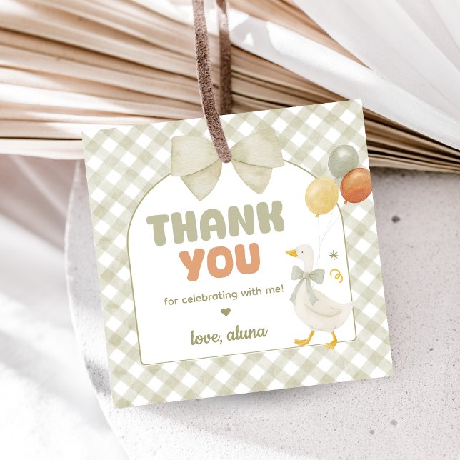 Étiquettes Cadeau One Silly Goose Spring Birthday (One Silly Goose Birthday Party Favor Tags)