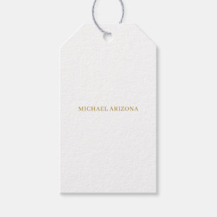 Étiquettes-cadeau Or & Blanc Minimaliste Simple Moderne