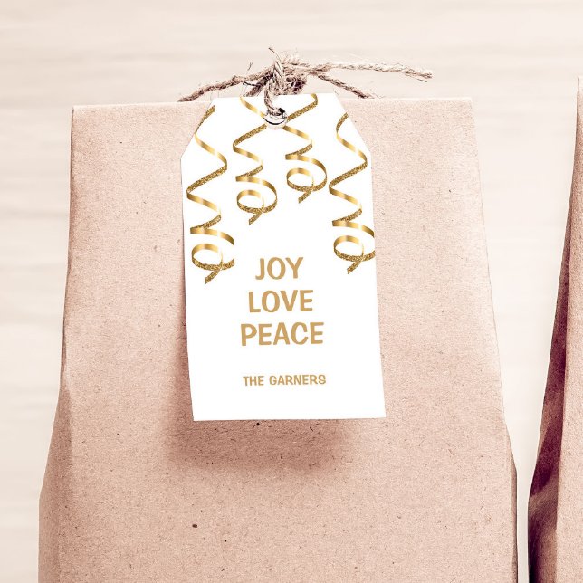 Étiquettes-cadeau Or blanc Noël (Créateur téléchargé)