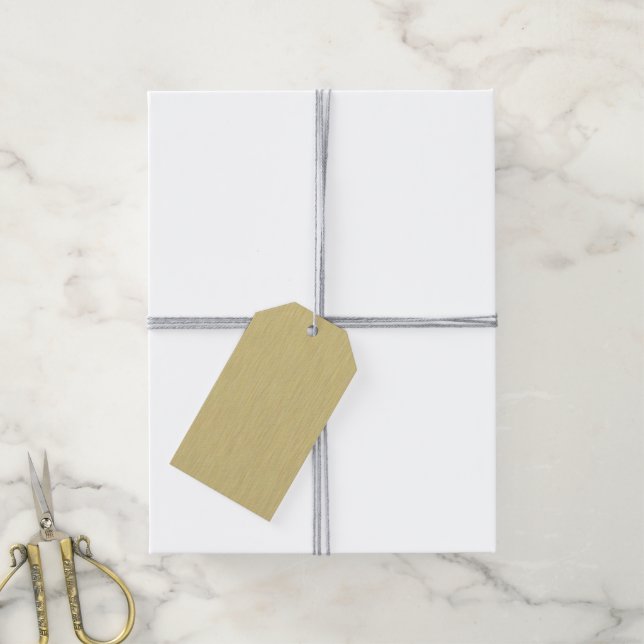 Étiquettes-cadeau Or brossé doux (Avec de la ficelle)