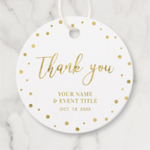 Étiquettes Cadeau Or   Faveur de remerciement d'anniversaire moderne